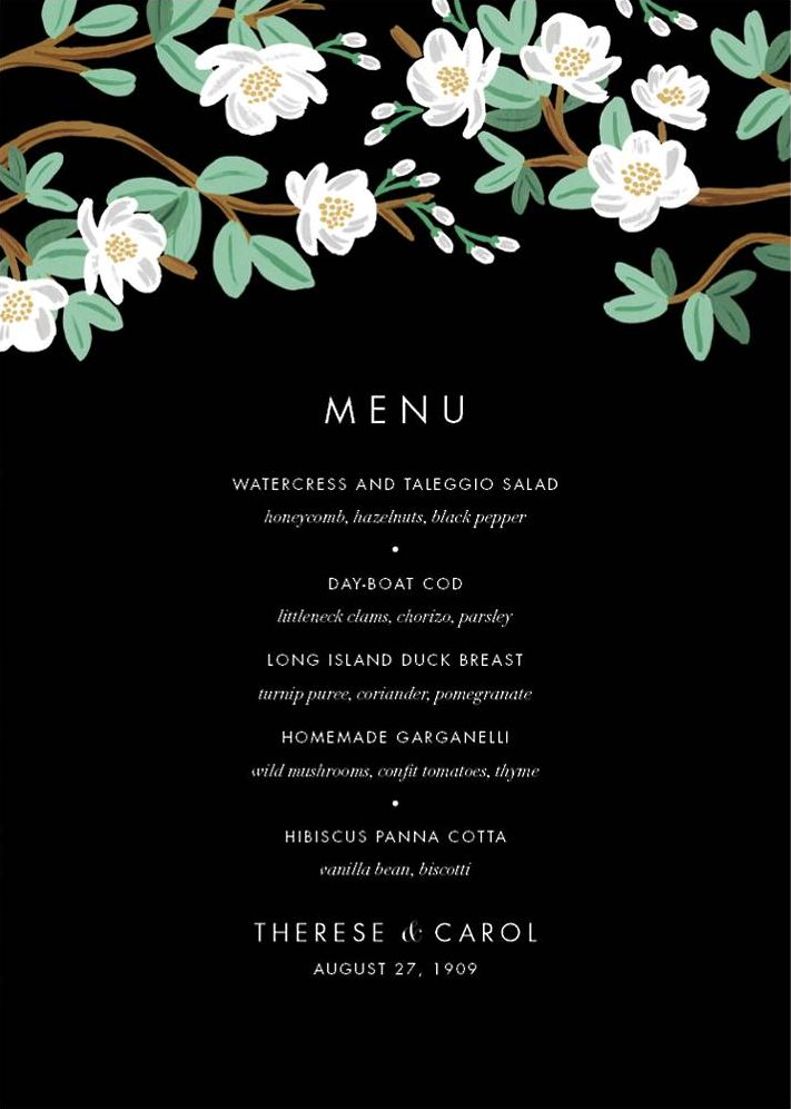 Tea Tree Menu